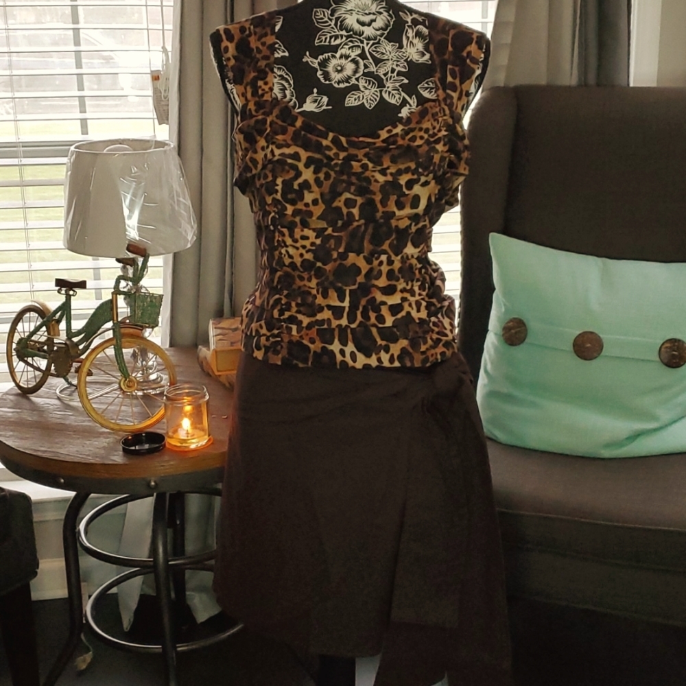 Brown Mini Skirt
